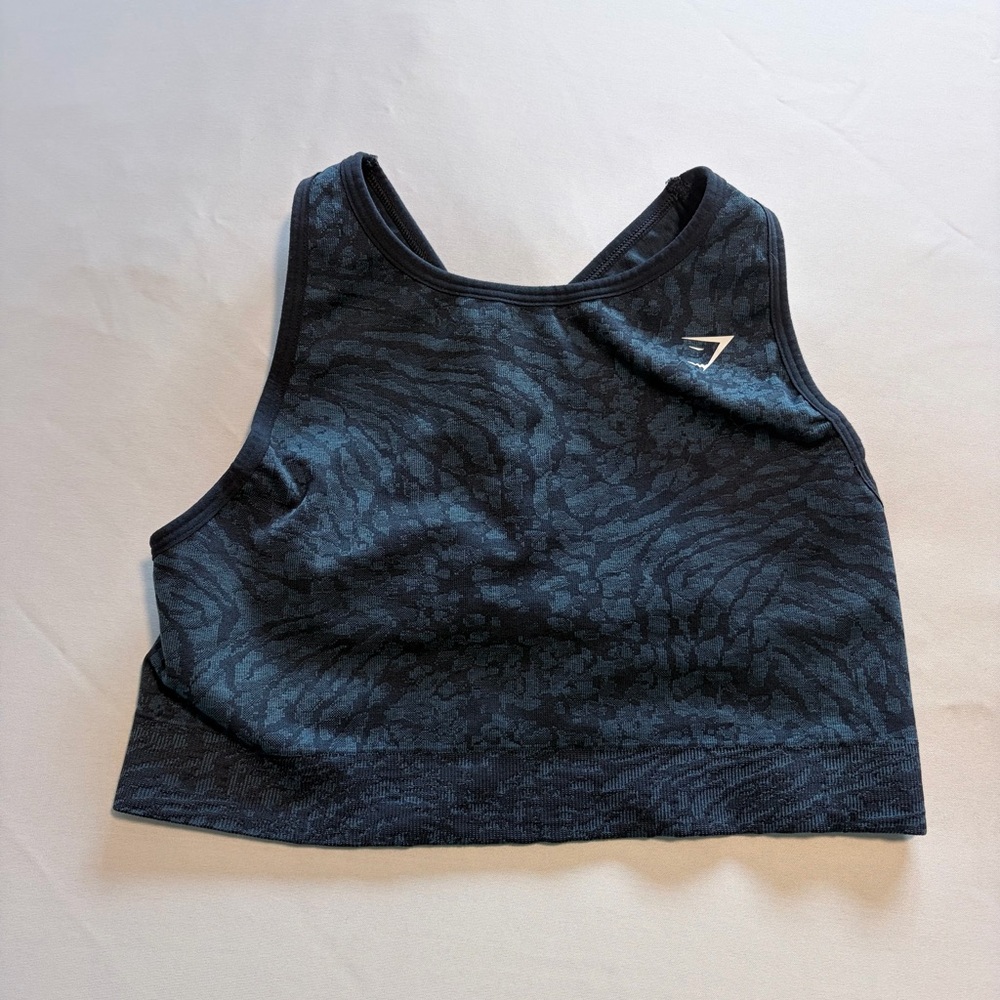 Gymshark Black Textured Racerback Sports Bra